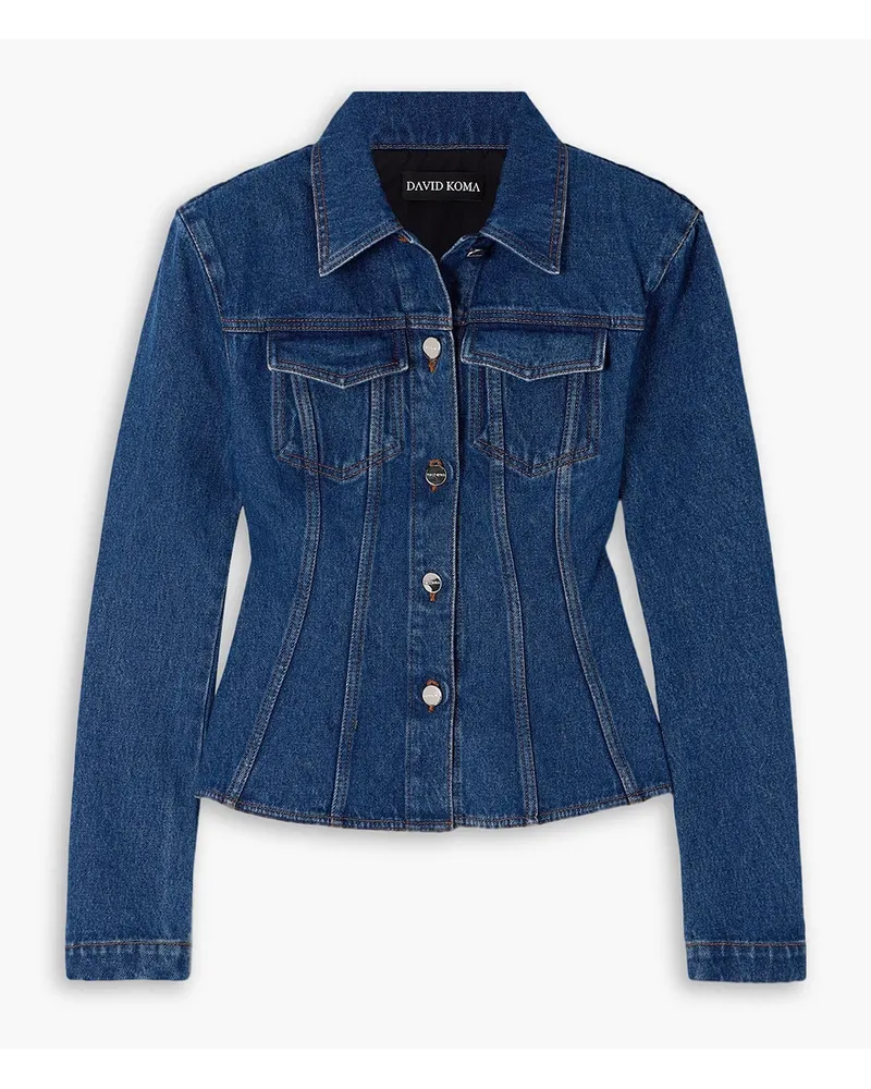 David Koma Jeansjacke mit Steppnähten Blau