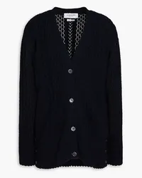 Thom Browne Cardigan aus Baumwolle inZopfund Pointelle-Strick Blau