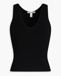 Autumn Cashmere Tanktop aus Rippstrick Schwarz