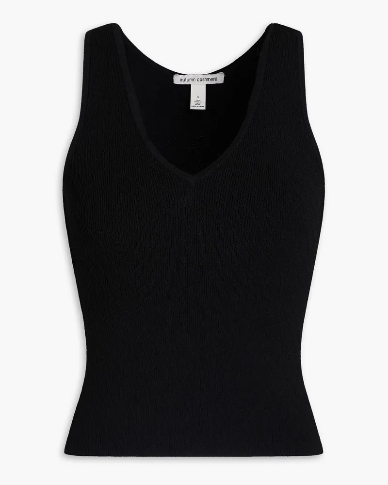 Autumn Cashmere Tanktop Aus Rippstrick Schwarz