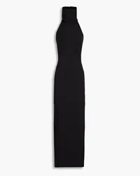 16ARLINGTON Cassandra Neckholder-Maxikleid aus Crêpe Schwarz