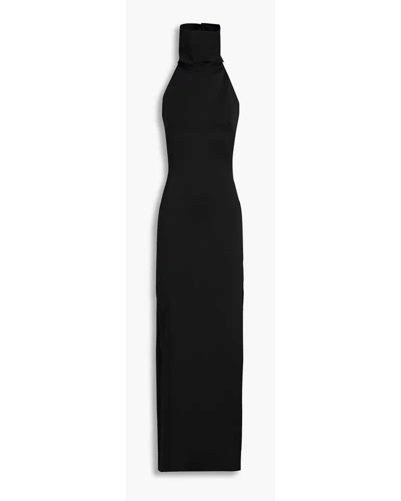 16ARLINGTON Cassandra Neckholder-Maxikleid aus Crêpe Schwarz