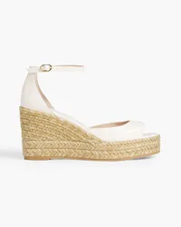 Stuart Weitzman Espadrille-Wedges aus Leder Pink