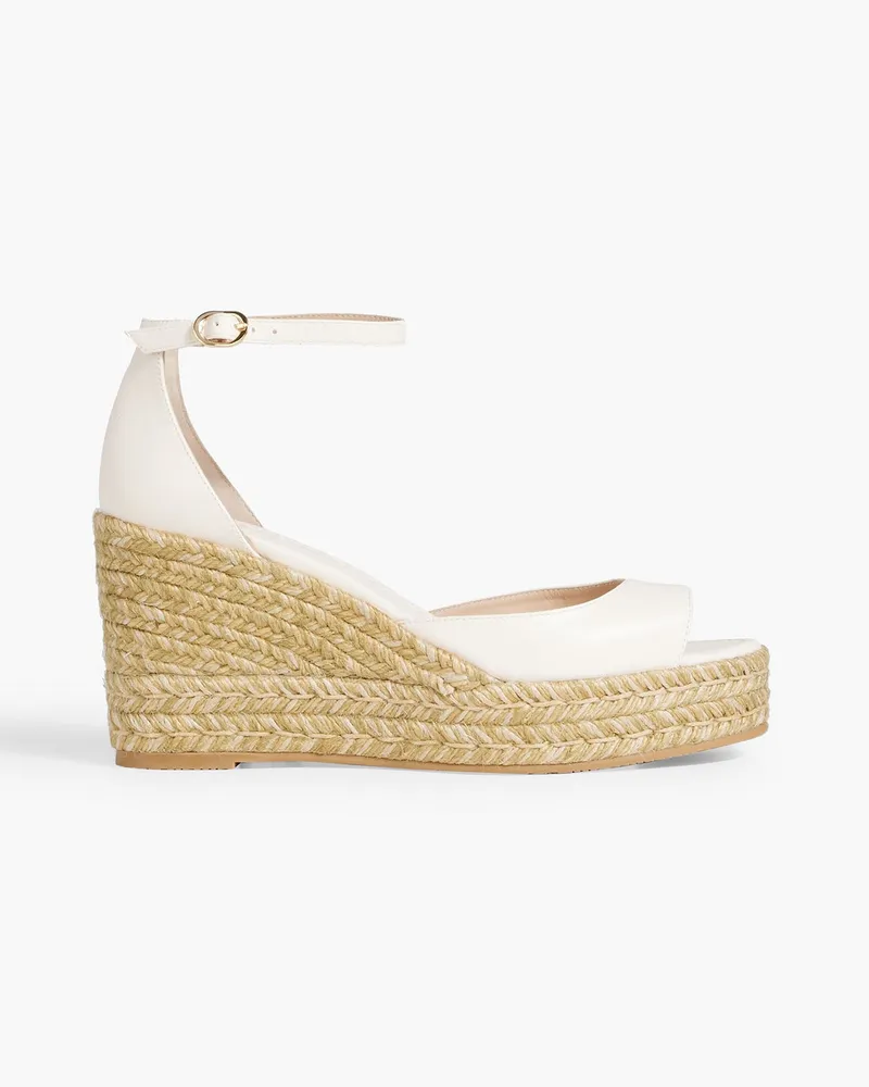 Stuart Weitzman Espadrille-Wedges aus Leder Pink