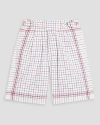 Maison Margiela Shorts aus Baumwoll-Tweed mit Karomuster Weiß