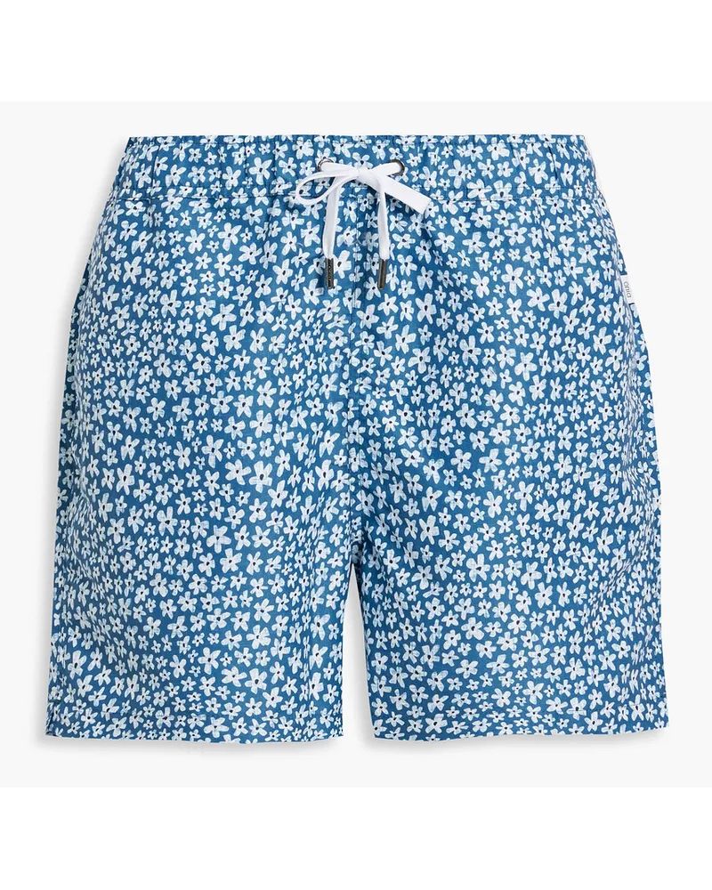 Onia Charles kurze Badeshorts mit floralem Print Blau