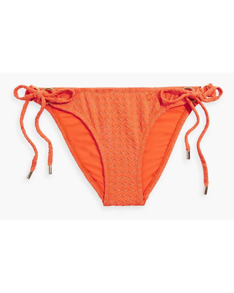 Melissa Odabash Venice tief sitzendes Bikini-Höschen aus Jacquard inMetallic-Optik Orange