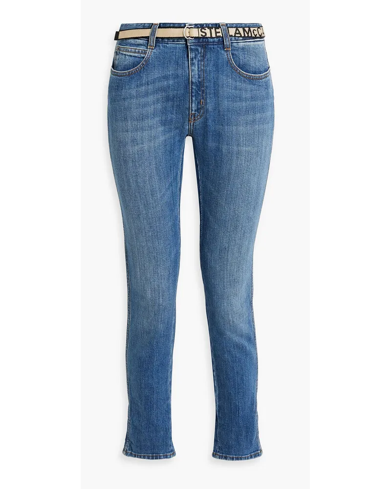 Stella McCartney Halbhohe Jeans Mit Geradem Bein Und GüRtel Blau