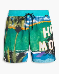 Etro Kurze Badeshorts mit Print Blau