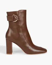 Gianvito Rossi Buckled leather ankle boots Braun