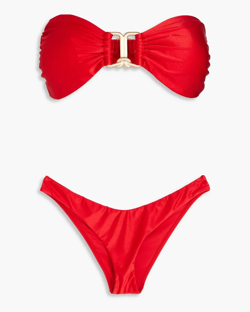 Zimmermann Bandeau-Bikini mit Verzierung Rot