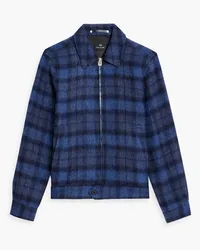 Paul Smith Harrington Jacke aus Filz aus einer Wollmischung mit Karomuster Blau