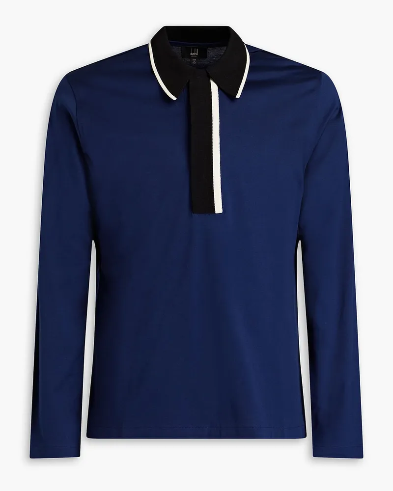 Dunhill Polohemd aus Baumwoll-Jersey Blau