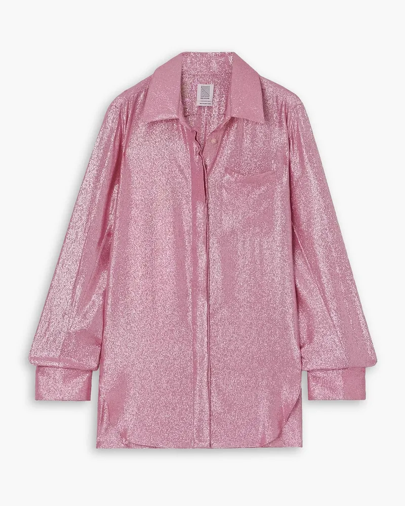 Rosie Assoulin Hemd aus Crêpe mit Glitter-Finish Pink