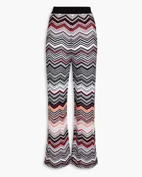 Missoni Hose mit weitem Bein aus Häkelstrick mit Pailletten Schwarz