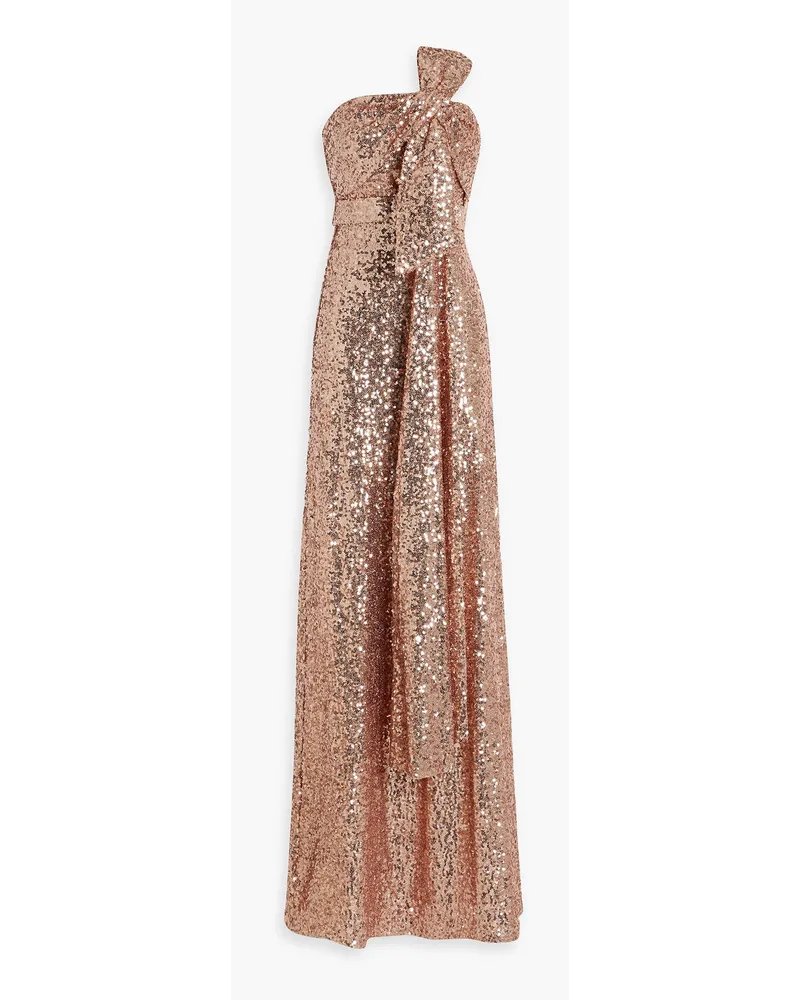 Badgley Mischka Trägerlose Robe aus Tüll mit Pailletten Metallic