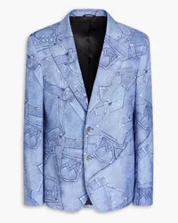 Acne Studios Blazer aus Ripstop mit Print Blau