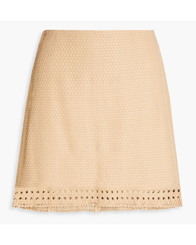 Veronica Beard Faedra leather mini skirt Neutral