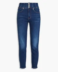 Veronica Beard Hoch sitzende Cropped Skinny Jeans Blau