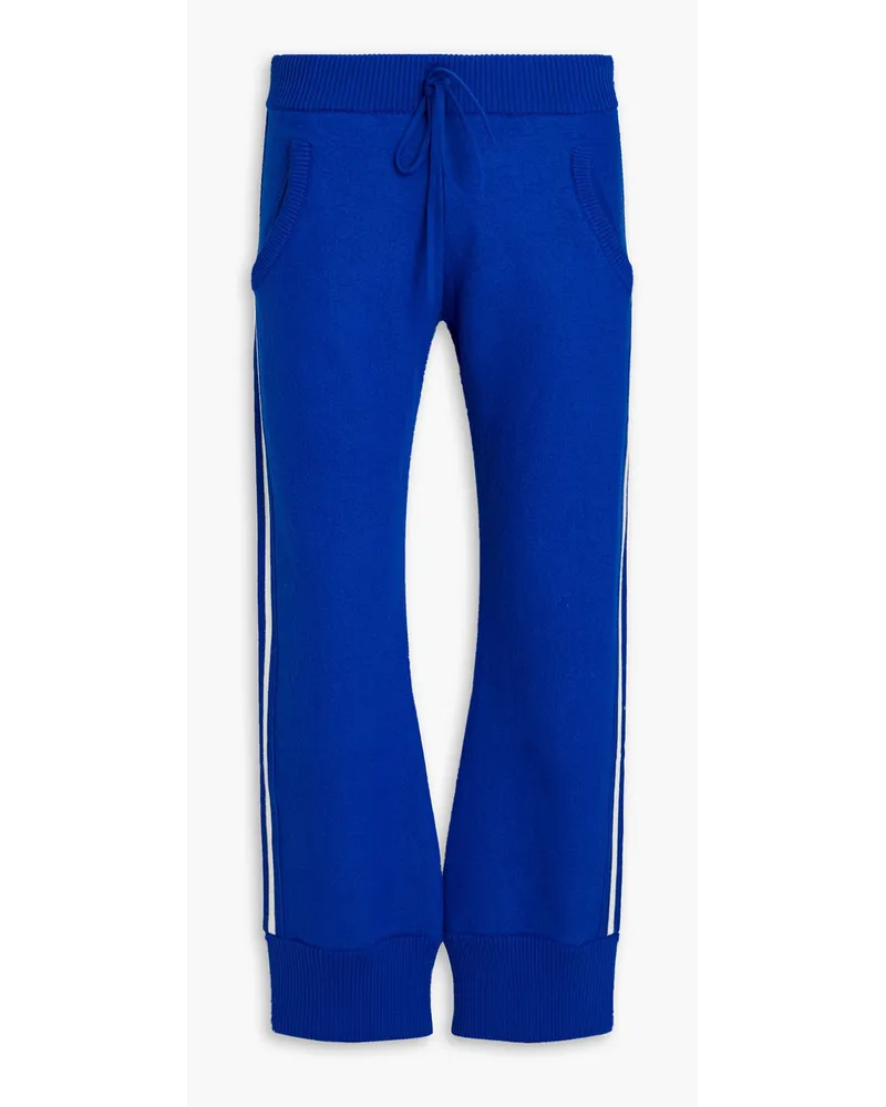 Maison Margiela Track Pants aus Wollfilz mit Streifen Blau