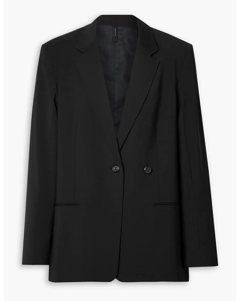 Helmut Lang Doppelreihiger Blazer aus Webstoff Schwarz