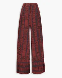 Altuzarra Hency Hose mit weitem Bein aus Popeline aus einer Baumwollmischung mit Batikmuster Rot