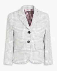 Thom Browne Blazer aus Baumwoll-Tweed mit Karomuster Grau