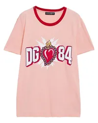 Dolce & Gabbana Printed cotton-jersey T-shirt Pink