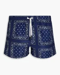 Jacquemus Kurze Badeshorts aus Ripstop mit Print Blau