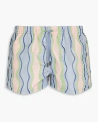 Jacquemus Kurze Badeshorts aus Ripstop mit Print Blau