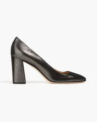 Sergio Rossi Pumps aus Metallic-Veloursleder Grau