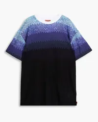 Missoni T-Shirt aus Häkelstrick aus einer Baumwollmischung mit Farbverlauf Schwarz