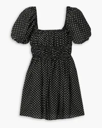 Matteau Minikleid aus Voile aus einer Baumwoll-Seidenmischung mit Polka-Dots Schwarz