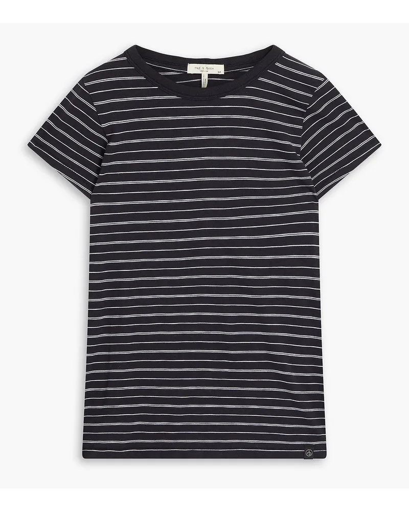 Rag & Bone T-Shirt aus Baumwoll-Jersey mit Streifen Schwarz