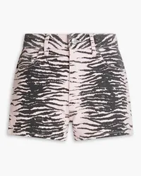 Ganni Jeansshorts mit Tigerprint Animal-print