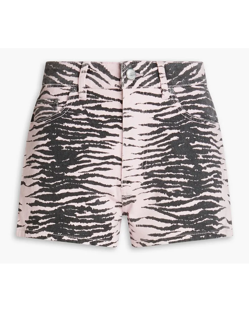 Ganni Jeansshorts mit Tigerprint Animal-print