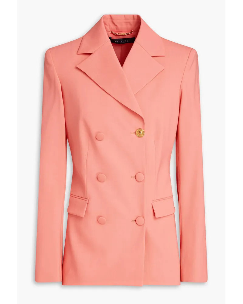 Versace Doppelreihiger Blazer aus Stretch-Wolle Pink