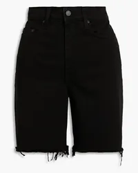 Nobody Denim Tyler Jeansshorts mit Fransen Schwarz