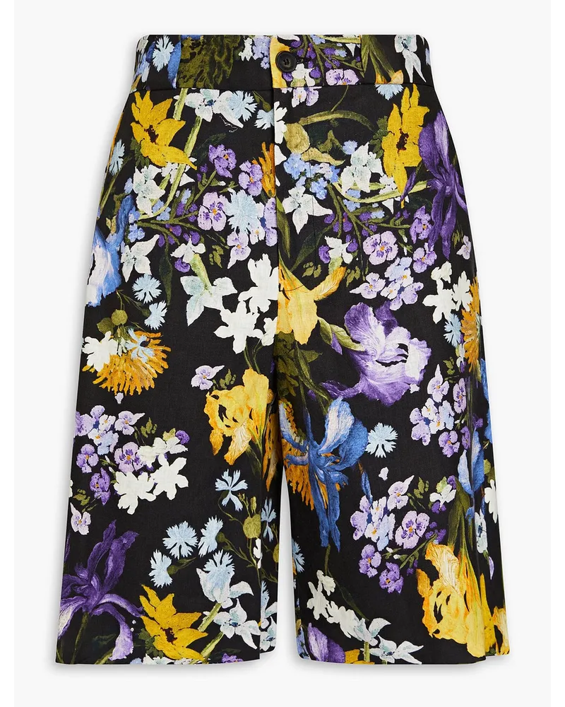 Erdem Miles Shorts aus Leinen mit floralem Print Bunt