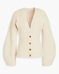 GALVAN Dione gerippter Cardigan aus einer Wollmischung Neutral