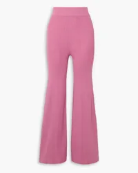 ROTATE Birger Christensen Soleima Hose mit geradem Bein aus Rippstrick Pink