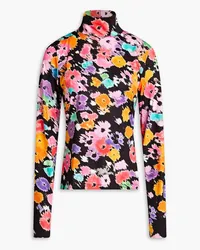 MSGM Rollkragenoberteil aus Jersey mit floralem Print Pink