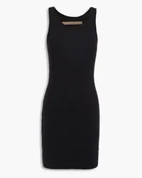 Enza Costa Geripptes Minikleid aus Jersey aus einer Stretch-Baumwoll-Modalmischung Schwarz