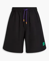 Emporio Armani Shorts aus Baumwollpopeline mit Tunnelzug Schwarz