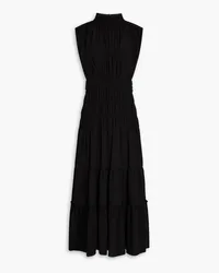 Derek Lam Gerafftes Midikleid aus Chiffon Schwarz