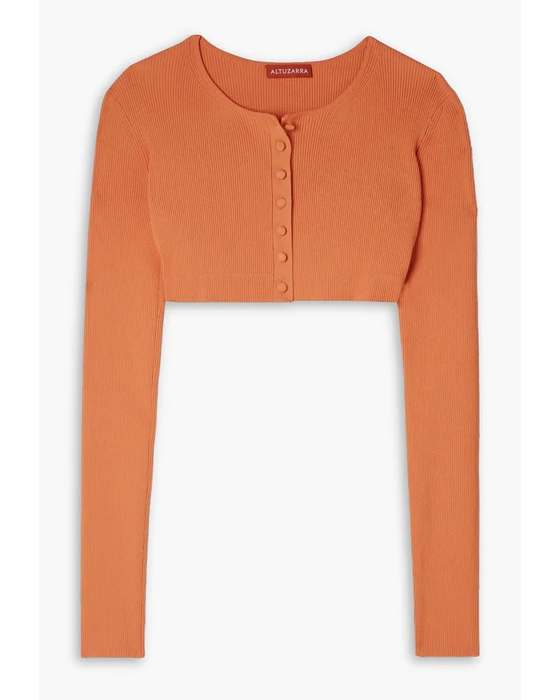 Altuzarra Blazar Cropped Cardigan aus Rippstrick Orange