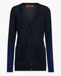 Missoni Cardigan aus Metallic-Rippstrick Blau