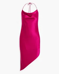 Alice + Olivia Alice OliviaHarmony asymmetrisches Neckholder-Minikleid aus glänzendem Crêpe Lila