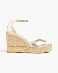 Stuart Weitzman Espadrille-Wedges aus -Leder Metallic