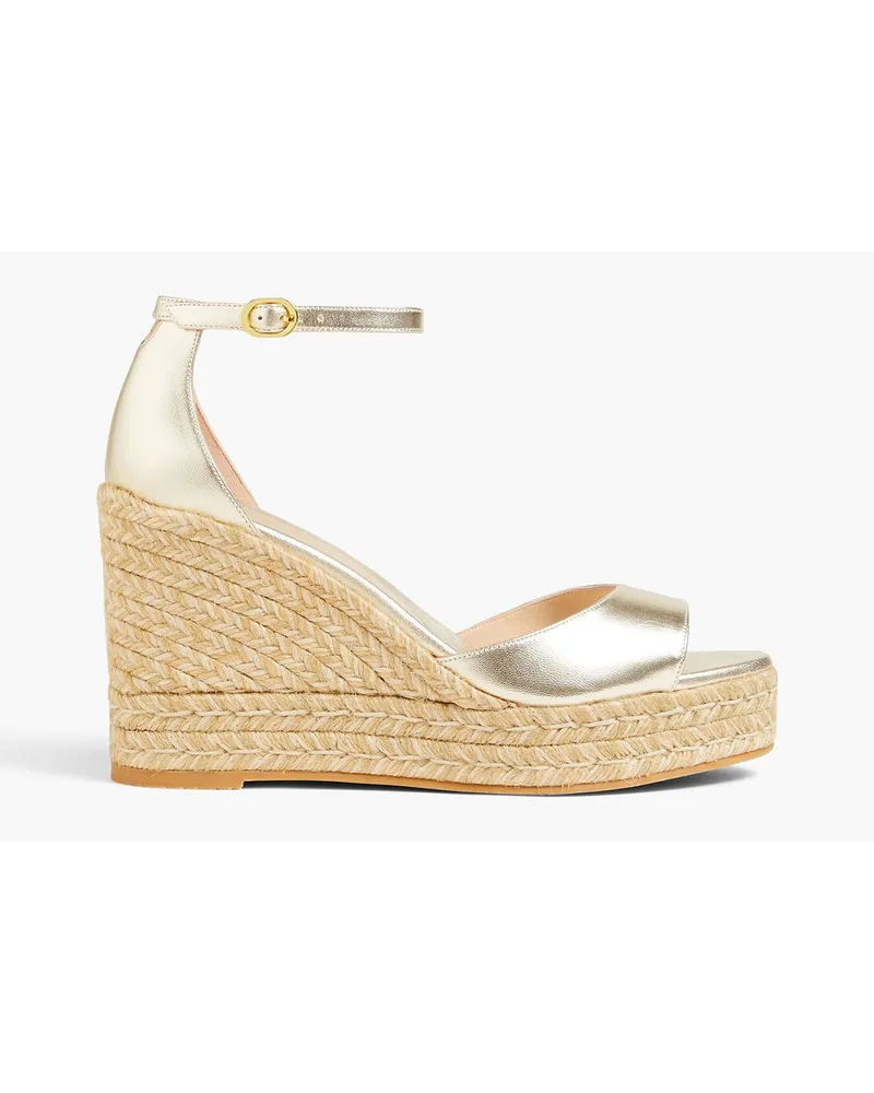 Stuart Weitzman Espadrille-Wedges aus -Leder Metallic